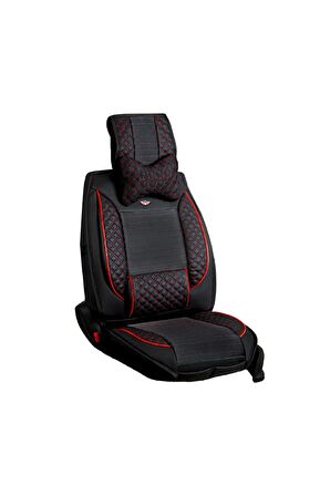 
Renault Clio 3 Uyumlu Lüx Deri Oto Koltuk Kılıfı Ön Arka Set Siyah Kırmızı Elit Series