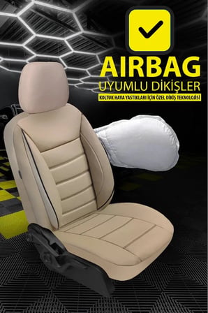 Ford Mondeo Titanium 2.0 Tdci 180 Sedan Mps6 2017 CARBON Serisi UYUMLU DERİ OTO KOLTUK KILIFI BEJ