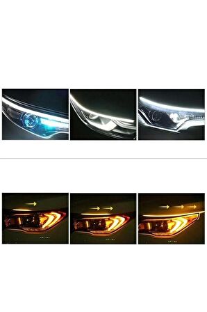 Peugeot 5008 Uyumlu Far Üstü Far Içi Kayar Led 60 Cm Selamlamalı
