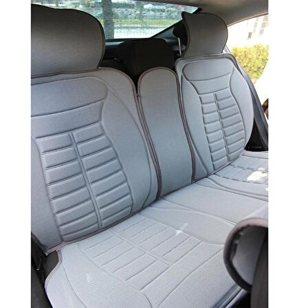 Audi Q3 Uyumlu Lüks Oto Koltuk Minderi Ön Arka Set Gri