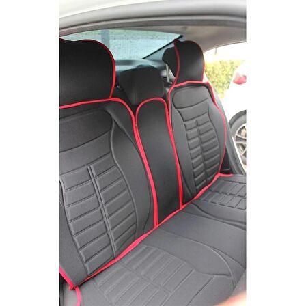 Dodge Caliber Uyumlu Lüks Oto Koltuk Minderi Ön Arka Set Siyah Kırmızı