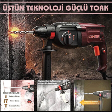850 W (SDS PLUS) Metal Şanzuman Profesyonel Darbeli Matkap Kırıcı Delici 26mm Hilti