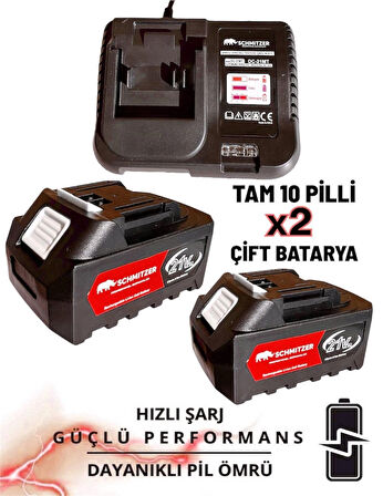 21V Profesyonel Metal Dişli Çift Akülü Çelik Şanzuman Şarjlı Ağaç Dal Odun Kesme Budama Makinesi Testeresi