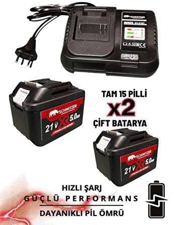 Orjinal 21V 15 pilli Çift Akülü Kömürsüz Darbeli Vidalama 650 Nm Torklu Bijon Somun Sıkma Sökme Matkap