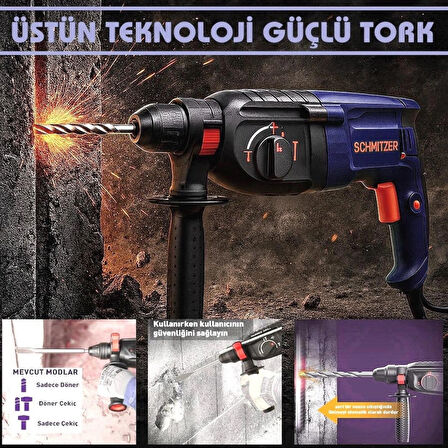 850 W (SDS PLUS) Metal Şanzuman Profesyonel Darbeli Matkap Kırıcı Delici 26mm Hilti