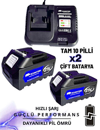 21V Profesyonel Metal Dişli Çift Akülü Çelik Şanzuman Şarjlı Ağaç Dal Odun Kesme Budama Makinesi Testeresi