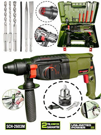 850 W (SDS PLUS) Metal Şanzuman Profesyonel 2.8 Juel Darbeli Matkap Kırıcı Delici 26mm Hilti