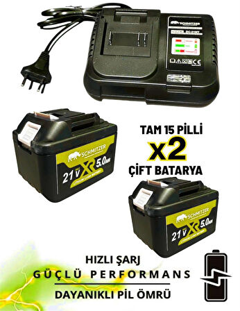 Orjinal 21V 15 pilli Çift Akülü Kömürsüz Darbeli Vidalama 650 Nm Torklu Bijon Somun Sıkma Sökme Matkap
