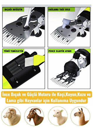 Pro Seri Metal Şanzuman Profesyonel Koyun Keçi Kırpma-Kırkma Makinası 6 Kademe Devir Ayarlı