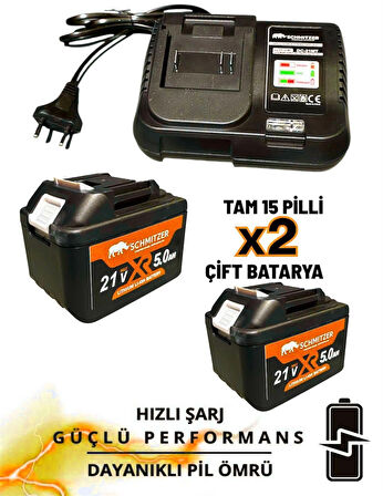 Orjinal 21V 15 pilli Çift Akülü Kömürsüz Darbeli Vidalama 650 Nm Torklu Bijon Somun Sıkma Sökme Matkap
