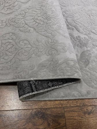 Rölyef Gri Joy Saçaklı Modern Yumuşak Dokulu Kabartmalı Kaymaz Taban Kesme Halı Yolluk