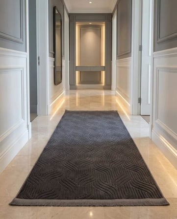 Düz Antrasit Gri Saçaklı Yıkanabilir Kaymaz Taban Kesme Yolluk Salon Oturma Odası Halı
