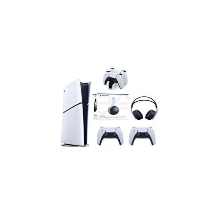 Playstation 5 Slim Dijital+2.kol+Şarj Istastasyonu+ 3D Kulaklık