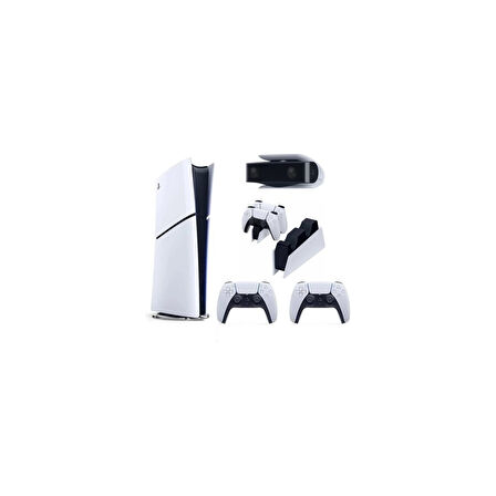 Playstation 5 Slim Dijital Edition + 2 Dualsense + Şarj Istasyonu + Ps5 Kamera Oyun Konsolu