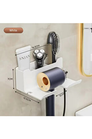 PLASTİK SAÇ KURUTMA MAKİNESİ ORGANİZERİ BEYAZ ANTRASİT