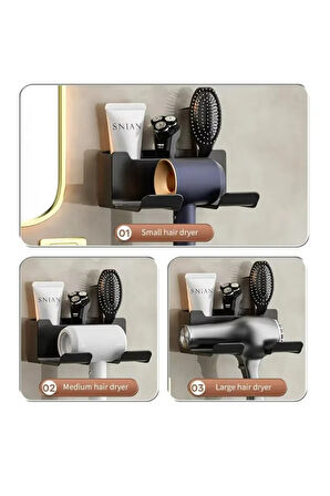 PLASTİK SAÇ KURUTMA MAKİNESİ ORGANİZERİ BEYAZ ANTRASİT