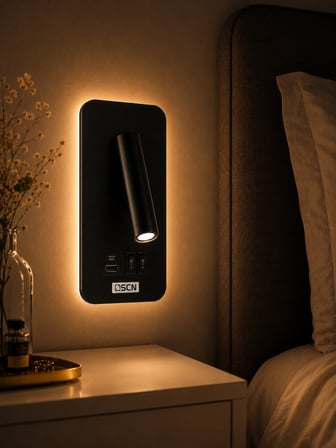 Yatak Başı Aplik Type-C USB Hızlı Şarjlı Siyah