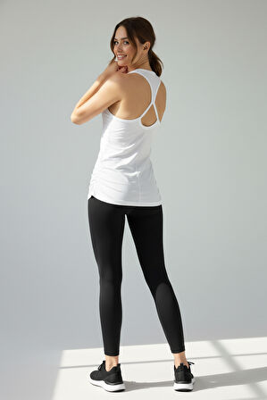 Scorp Aura Sırt Detaylı Kadın Spor Atlet Beyaz