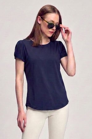 Scorp Bloom Ruched Kadın Spor Tişört Lacivert