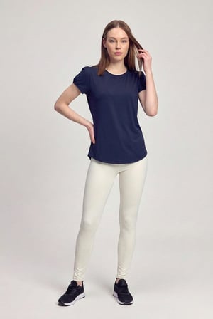 Scorp Bloom Ruched Kadın Spor Tişört Lacivert