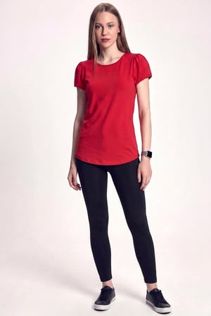Scorp Bloom Ruched Kadın Spor Tişört Kırmızı