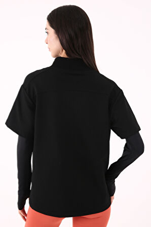 Scorp Chill Kadın Uzun Kollu Koşu Tişörtü Sweatshirt Siyah