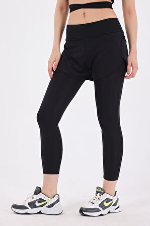 Scorp Comet Kadın Uzun Taytlı Şort Siyah