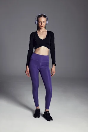 Scorp Electra Kadın Uzun Kollu Crop Spor Bluz Siyah