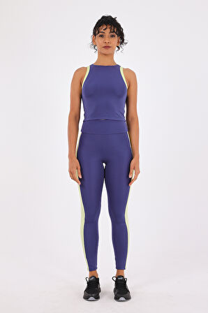Scorp Equinox Kadın Spor Atlet Uzun Tayt Bluz 3lü Takım Saks