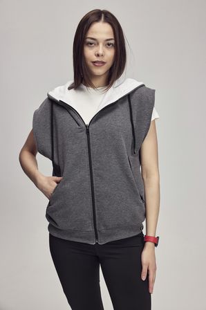 Scorp Impact Reversible Kadın Çift Taraflı Yelek Gri Beyaz