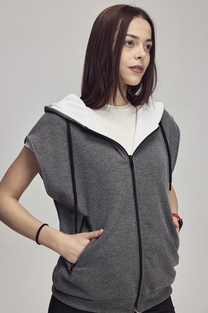 Scorp Impact Reversible Kadın Çift Taraflı Yelek Gri Beyaz
