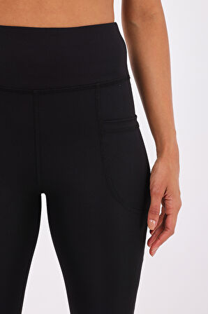 Scorp Joy Yüksek Bel Cepli Spor Tayt 3/4 Siyah