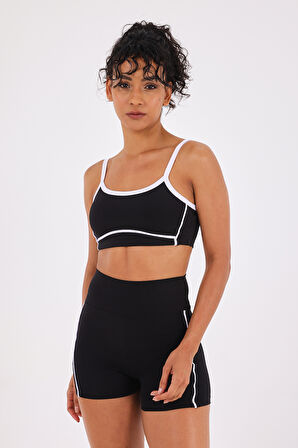 Scorp Omni Kadın Spor Sütyen Biker Tayt 2li Takım Siyah