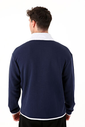 Scorp Spark Tam Fermuarlı Erkek Sweatshirt Lacivert