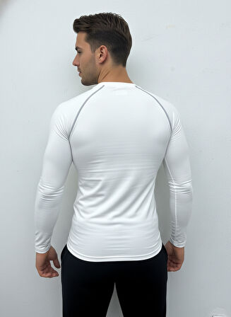 Scorp Thermo-Fit Erkek Termal İçlik Üst Kayak İçliği Bisiklet Yaka Beyaz