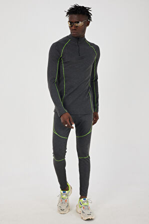 Scorp Thermo-Fit Extreme Erkek Termal İçlik Fermuarlı Üst Kayak İçliği Antrasit
