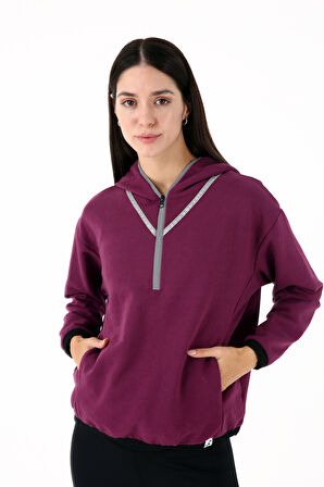 Scorp Tracer Kadın Spor Sweatshirt Mürdüm