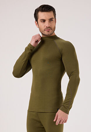Scorp Thermo-Fit Erkek Termal İçlik Üst Kayak İçliği Askeri Haki Yeşil