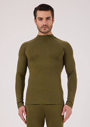 Scorp Thermo-Fit Erkek Termal İçlik Üst Kayak İçliği Askeri Haki Yeşil