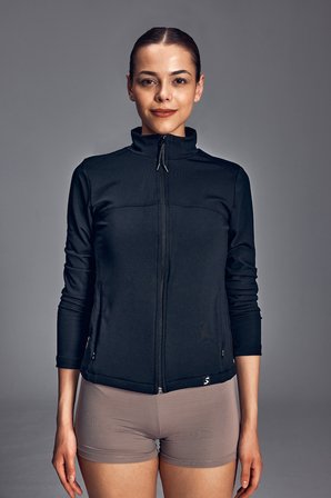 Scorp Vesta Kadın Fermuarlı Koşu Sweatshirt Siyah