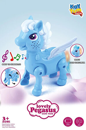 Unicorn Pony Işıklı Sesli Pilli Yürüyen Mavi-Pembe Oyuncak Figür (RENK BELİRTİNİZ LÜTFEN)