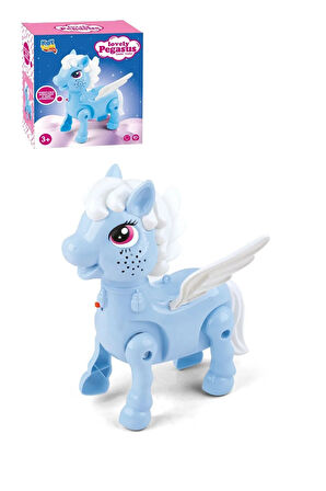 Unicorn Pony Işıklı Sesli Pilli Yürüyen Mavi-Pembe Oyuncak Figür (RENK BELİRTİNİZ LÜTFEN)