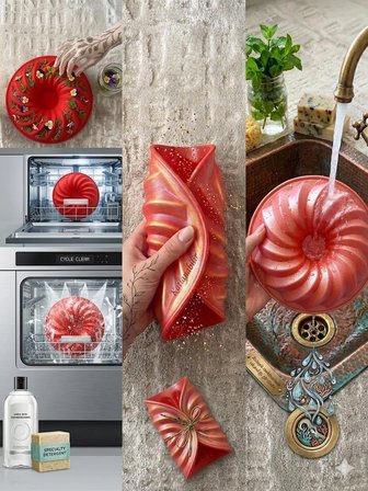 Kırmızı Silikon oval kek kalıbı 27 cm çap 6 cm derinlik Yüksek Isıya Dayanıklı Silicone cake pan