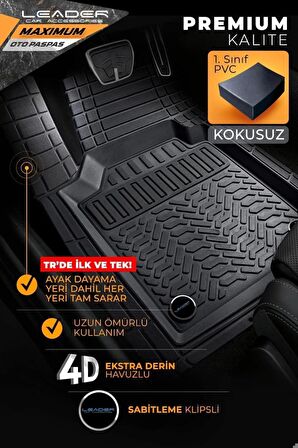 
Opel Astra H SEDAN Uyumlu 4D Havuzlu Paspas Premium Model Gri SC