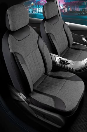Toyota Land Cruiser Keten Oto Koltuk Kılıfı Ön Arka Set Füme Edition SCR