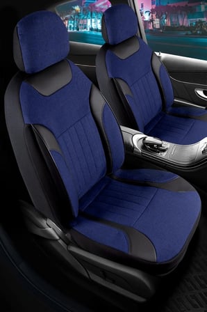 Peugeot 308 Hatchback 2008-13 Keten Oto Koltuk Kılıfı Ön Arka Set Mavi Edition SCR