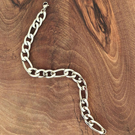 Gurmet Kararmaz Gümüş Erkek Çelik Bileklik