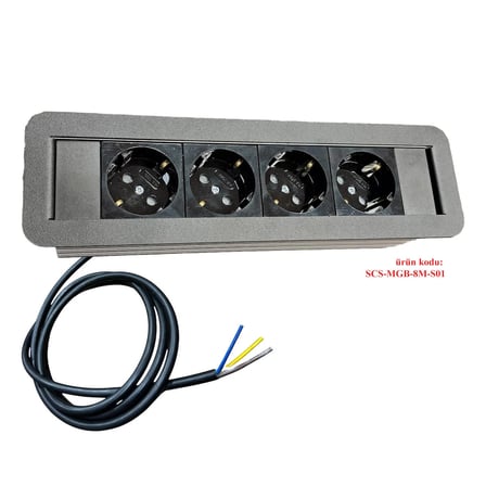 Kapaksız Gömme Priz Kutusu - çoklu priz usb sarjlı - SİYAH
