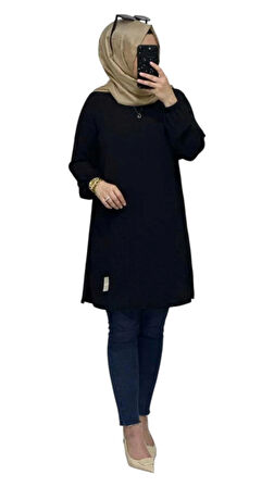 YAZLIK AYROBİN KUMAŞ ARMALI SPOR MODEL TUNİK BOY 100 CM