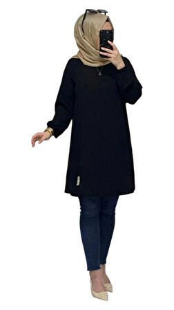 YAZLIK AYROBİN KUMAŞ ARMALI SPOR MODEL TUNİK BOY 100 CM